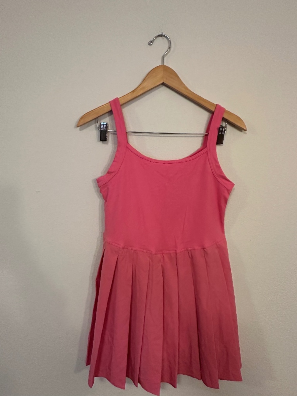 Pink Pleated Sleeveless Dress Women's M